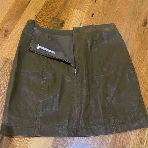 Free People Olive Modern Femme Vegan Leather Mini Skirt - Picture 7 of 7